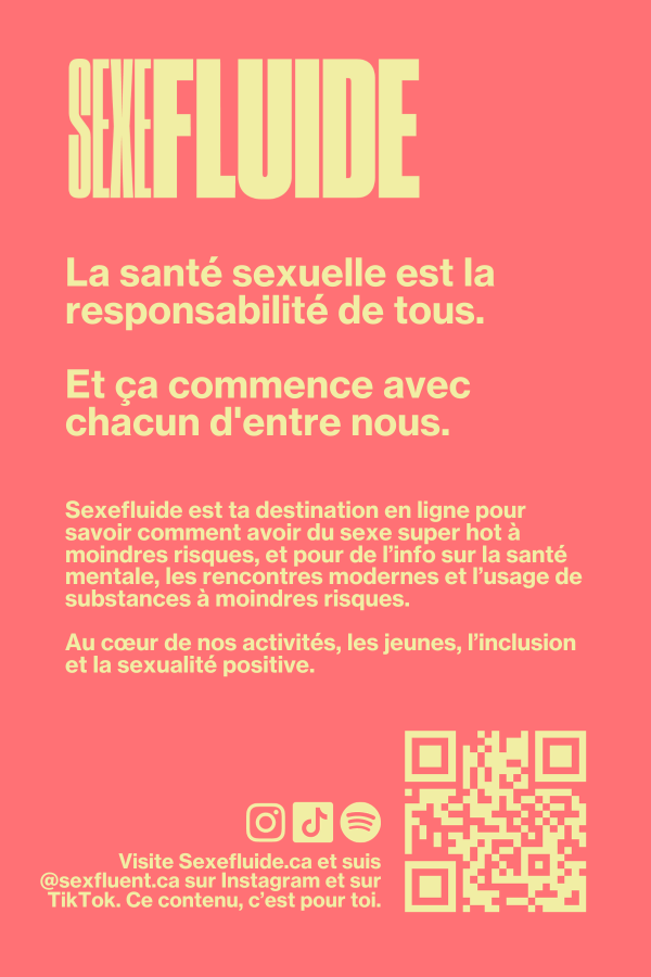 safer sex postcard back in french