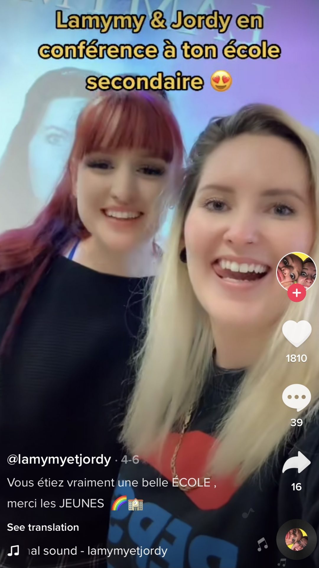 Screenshot image of two TikTok influencers smiling at the camera
