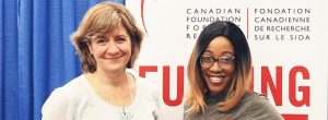 Dr. Marie-Josée Brouillette, CANFAR researcher, and Muluba Habanyama, CANFAR National Youth Ambassador at the CAHR conference.