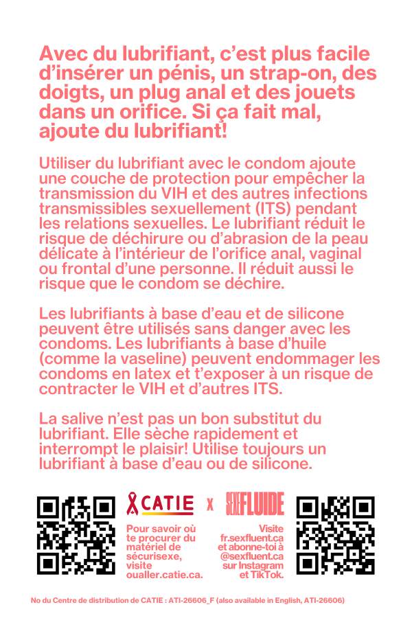 Sexfluent x CATIE You Can Never Have Too Much Lube Postcard (French) - Image 2